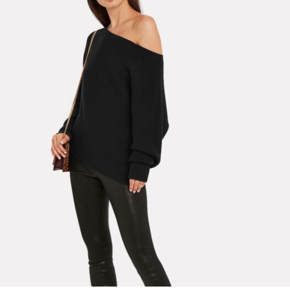 Intermix Jacqueline black off the shoulder sweater